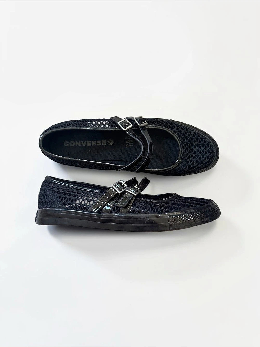 Converse Dainty Mary Jane Knit Black Shoes NWOB